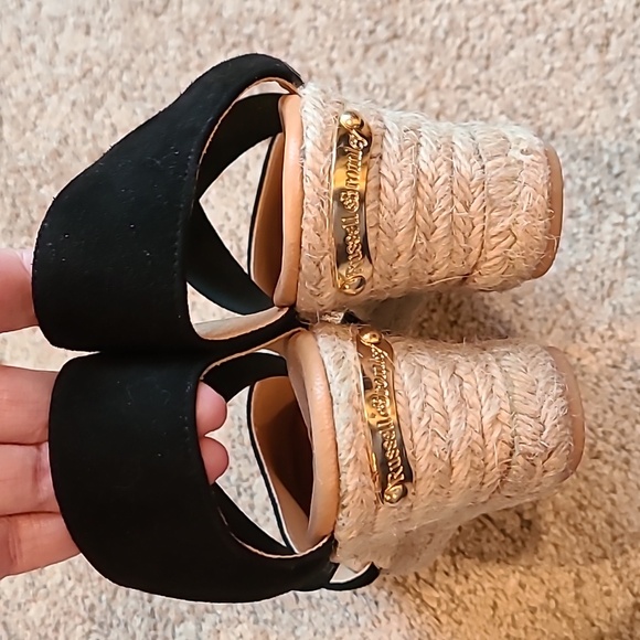 🥳HP🥳 Russell & Bromley London Cococross Espadrille EU 39/US 8 Black Suede - Picture 4 of 10